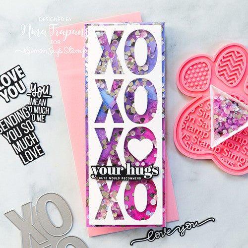 Simon Says Stamp! Simon Says Stamps and Dies XL LOVE GREETINGS set482lg Hugs Card Nina-Marie Trapani