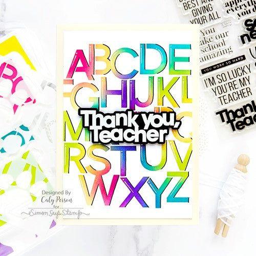 Simon Says Stamp! Simon Says Stamps and Dies XL TEACHER GREETINGS set554tg Stamptember Teacher Card Caly Person | color-code:ALT0