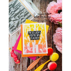 Simon Says Stamp! Simon Says Stamps and Dies XL TEACHER GREETINGS set554tg Stamptember Teacher Card Sidnie Des Jardins