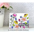 Simon Says Stamp! Simon Says Stamps and Stencils FLORAL GARDEN set595fg Hugs Miss You Card Michelle Peckham