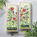 Simon Says Stamp! Simon Says Stamps and Stencils FLORAL GARDEN set595fg Hugs Slimline Floral Cards Sandi MacIver