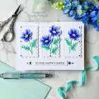 Simon Says Stamp Sparkler Scallop Frames Wafer Dies s1033 Always There Fresh Blue Floral Wedding Card Emily Midgett