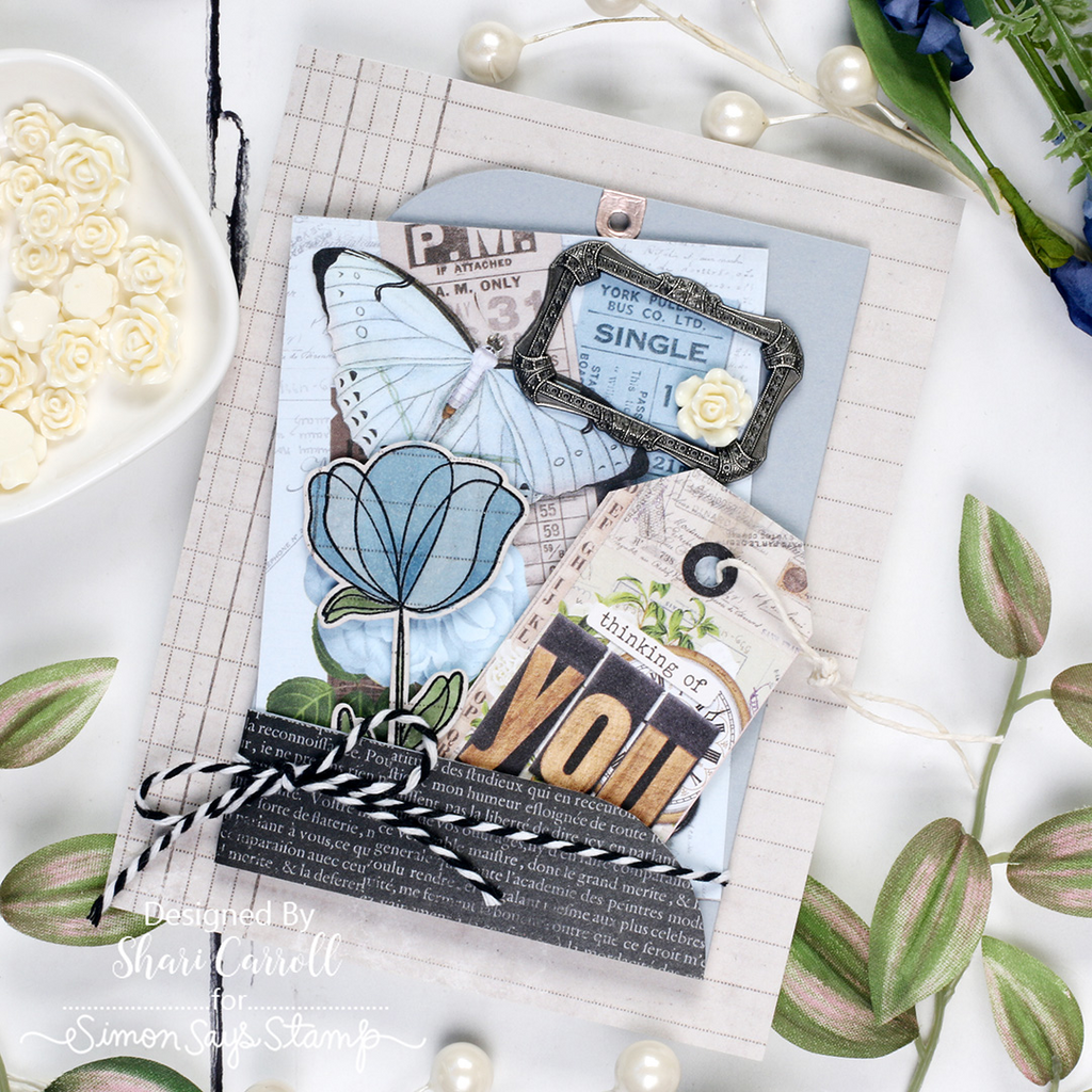 Simon Says Stamp Squoval Tags Wafer Dies 1432sd Thinking of You Card Shari Carroll | color-code:ALT03