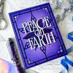 Simon Says Stamp Stained Glass Snowflake Wafer Dies 1762sdc Stamptember Emily Midgett Purple Christmas Card
