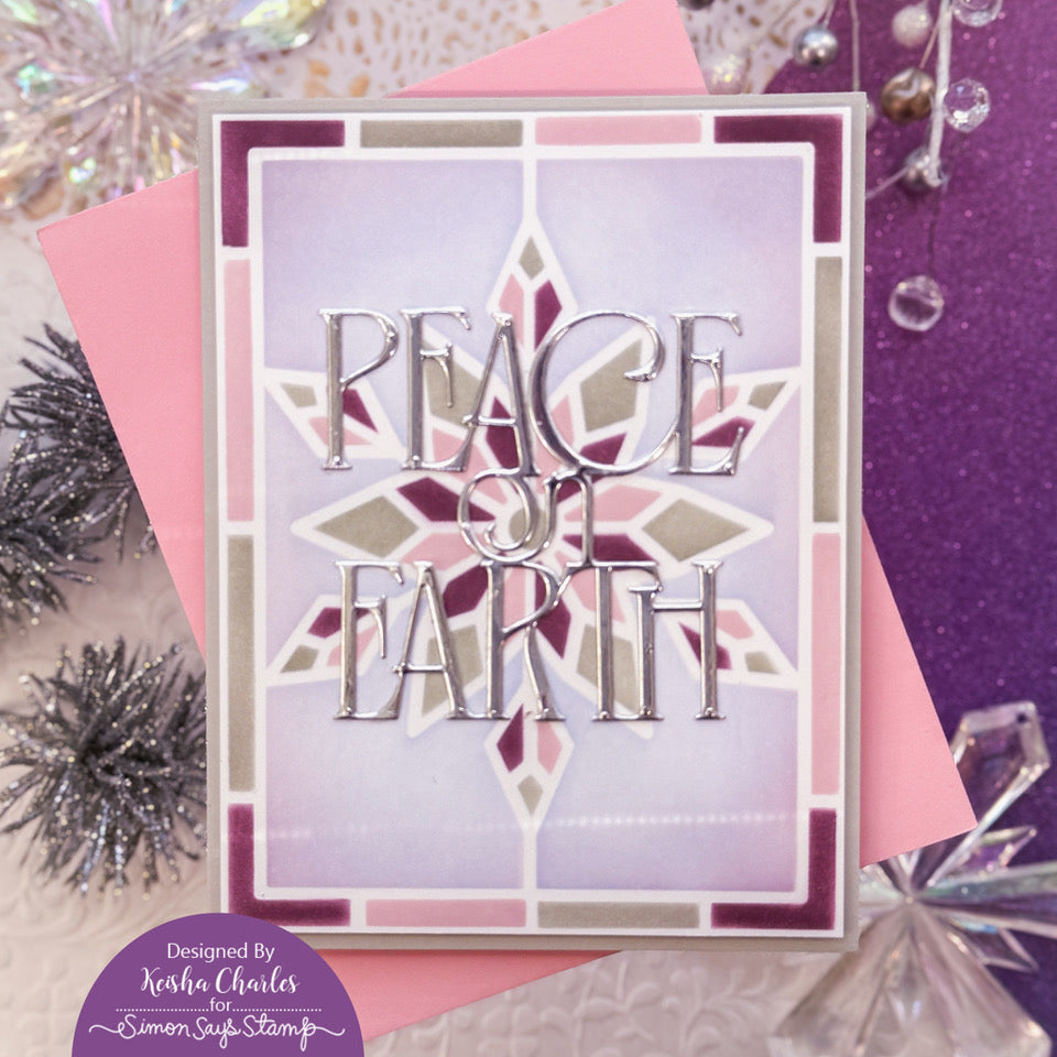Simon Says Stamp Stained Glass Snowflake Wafer Dies 1762sdc Stamptember Keisha Charles Regal Christmas Card