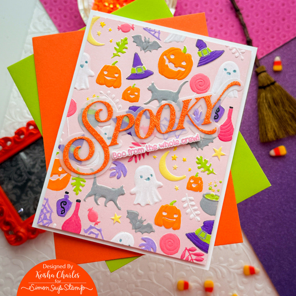 Simon Says Stamp Stamptember I Want It All Embossing Folders set1361ef Halloween Collage