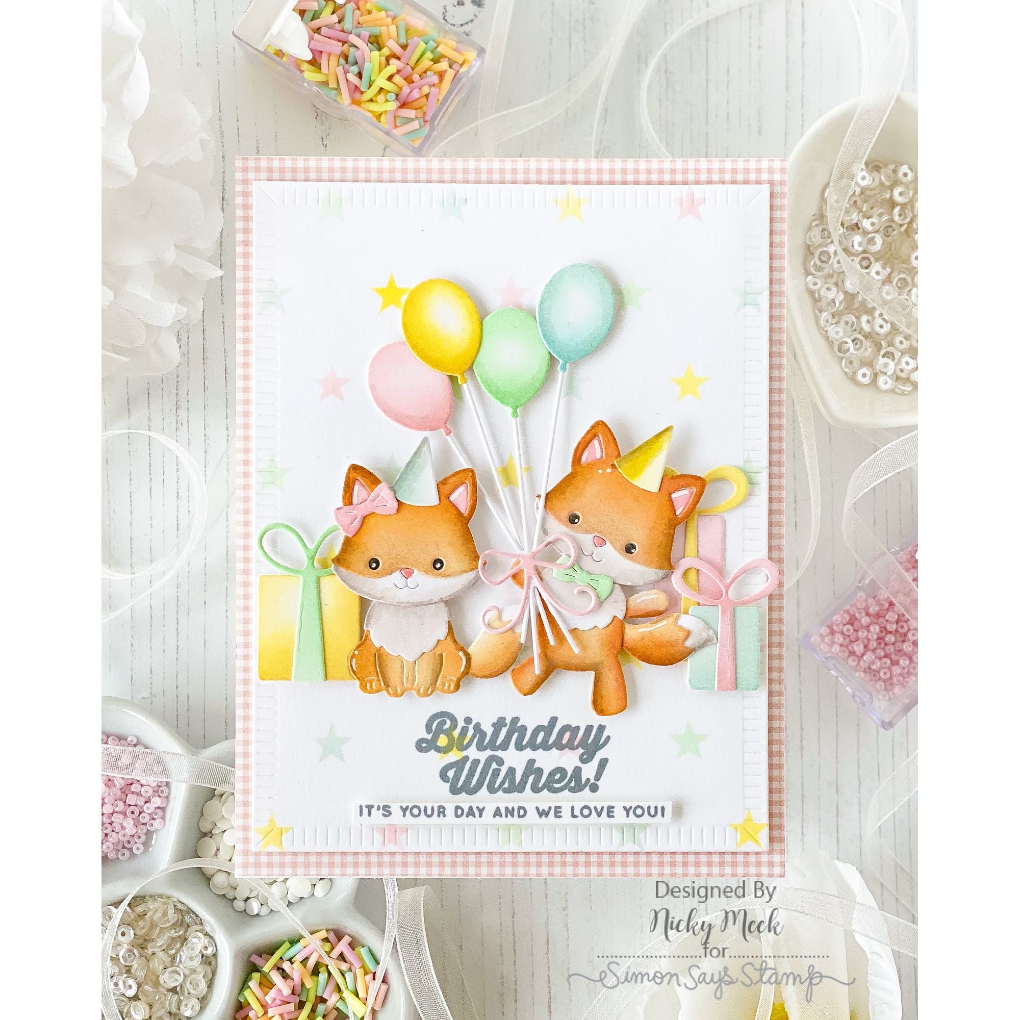 Simon Says Stamp Stamptember Stand-Alone Wafer Dies I Want It All Everyday set1360sah Party Balloons