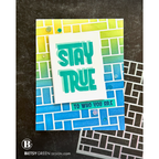 Simon Says Stamp Stencil Big BasketWeave 1129st In My Heart Stay True Card