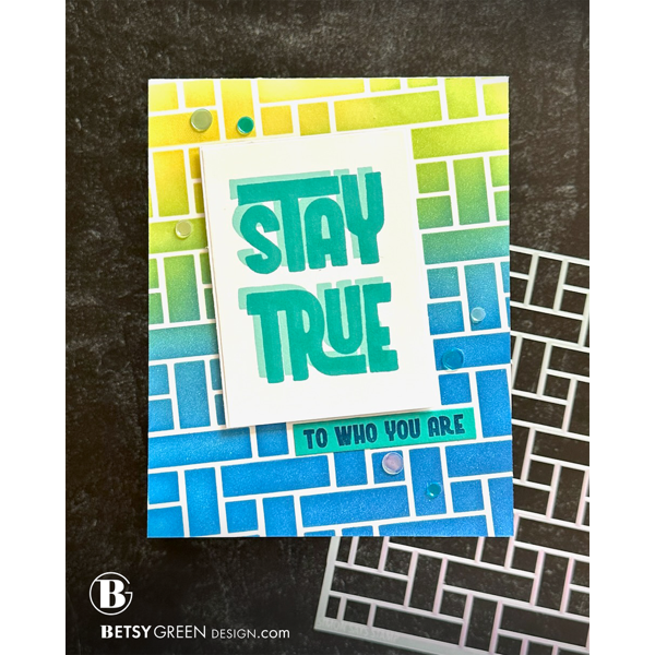 Simon Says Stamp Stencil Big BasketWeave 1129st In My Heart Stay True Card