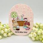 Simon Says Stamp Stencil Bubbles 1109st Every Happiness Bonnie Crane Oval Coffee Card