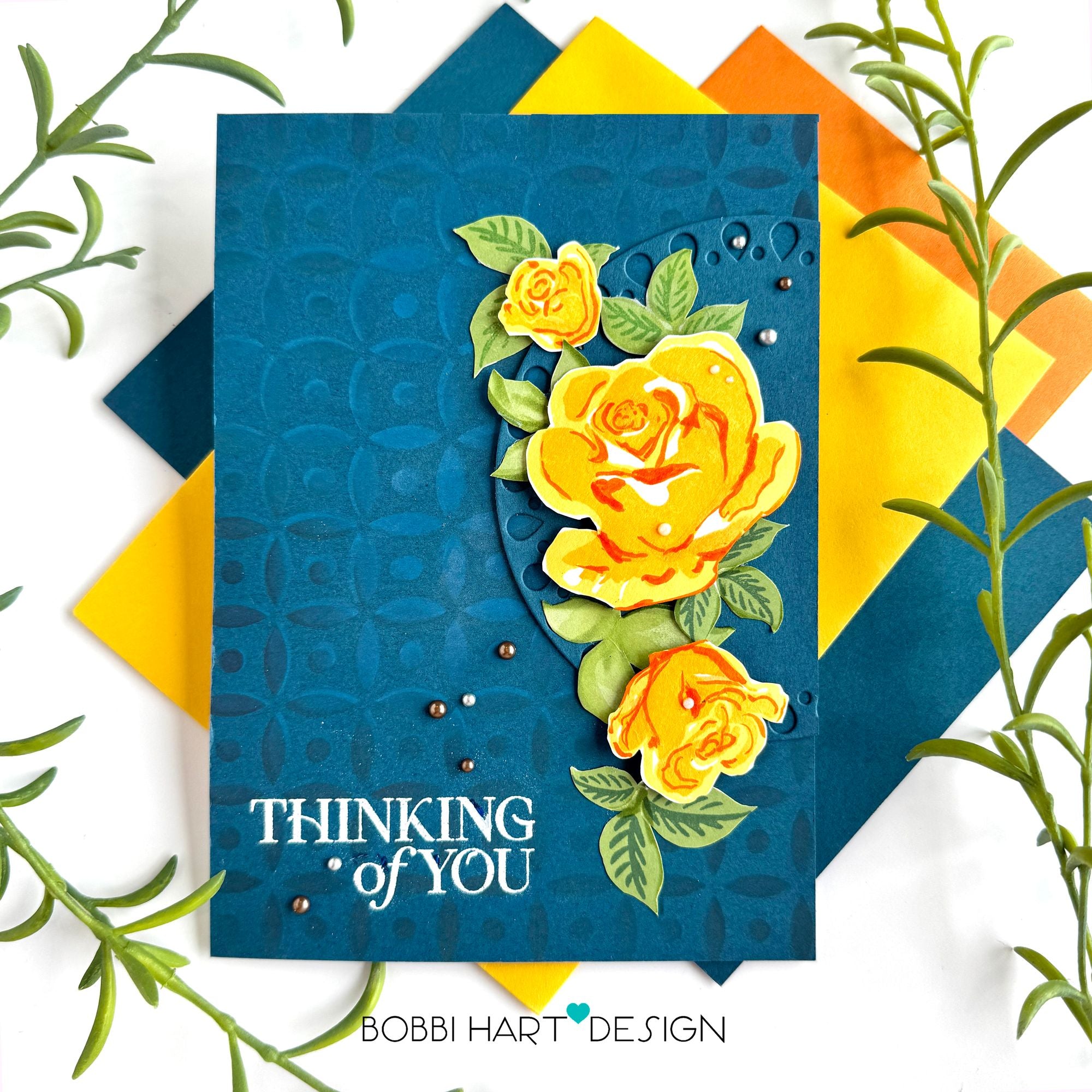 Simon Says Stamp Stencil Dot Petal Pattern 1127st Always There Dramatic Thinking of You Card Bobbi Lemanski