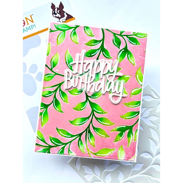 Simon Says Stamp Stencil Leafy Greens 1139st Shine On Birthday Vines Card Adriana Arminio