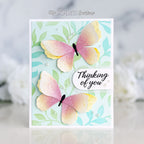 Simon Says Stamp Stencil Leafy Greens 1139st Shine On Butterfly Thinking of You Card Brenda Noelke