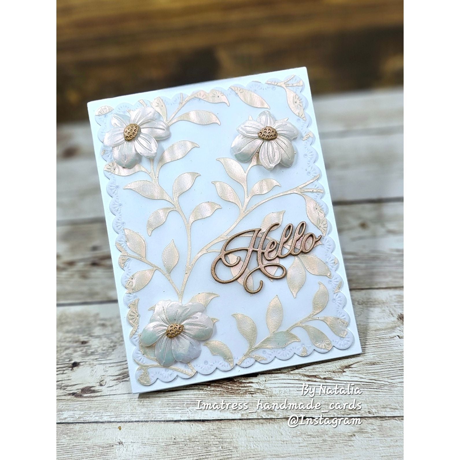 Simon Says Stamp Stencil Leafy Greens 1139st Shine On Dreamy Hello Card Natalia Alton