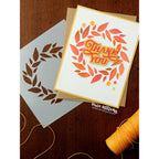 Simon Says Stamp Stencil Leafy Wreath 1157stc Sending Cheer Laura Williams Simple Thanks Card