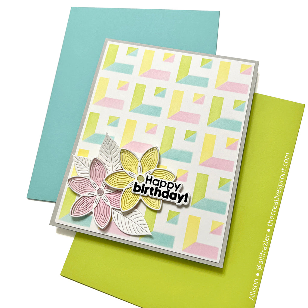 Simon Says Stamp Stencil Receding Squares 1083mt You Are My Favorite Birthday Card Allison Frazier | color-code:ALT04
