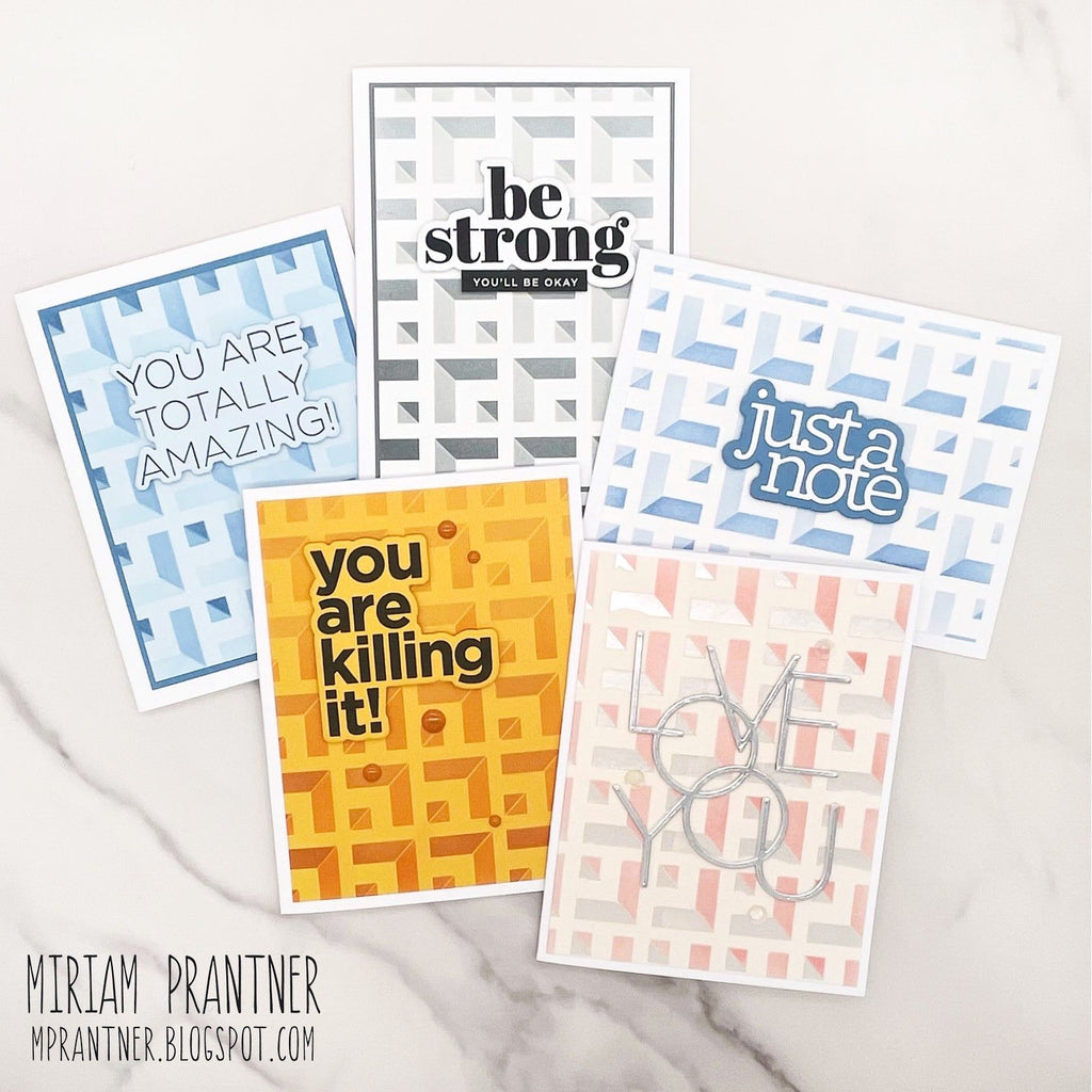 Simon Says Stamp Stencil Receding Squares 1083mt You Are My Favorite Card Set  Miriam Prantner | color-code:ALT01