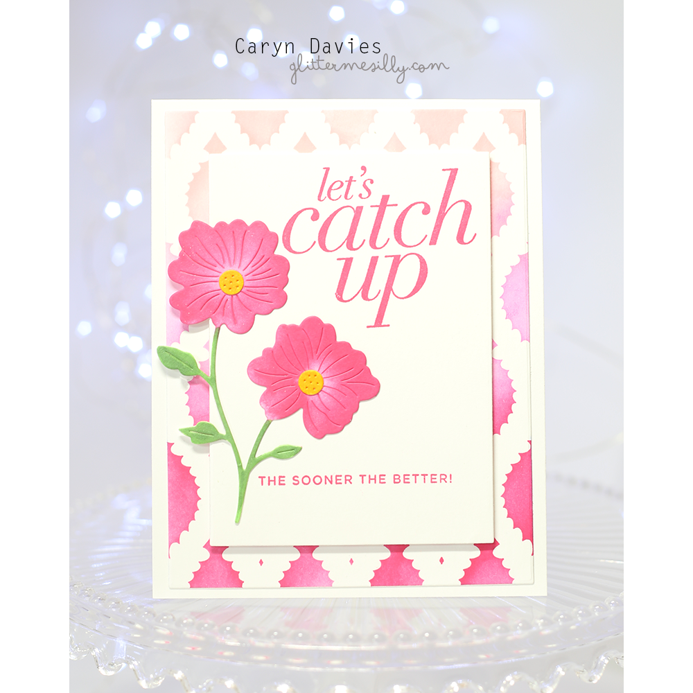 Simon Says Stamp Stencil Willowweave 1122stc Always There Caryn Davies Let's Catch Up Card