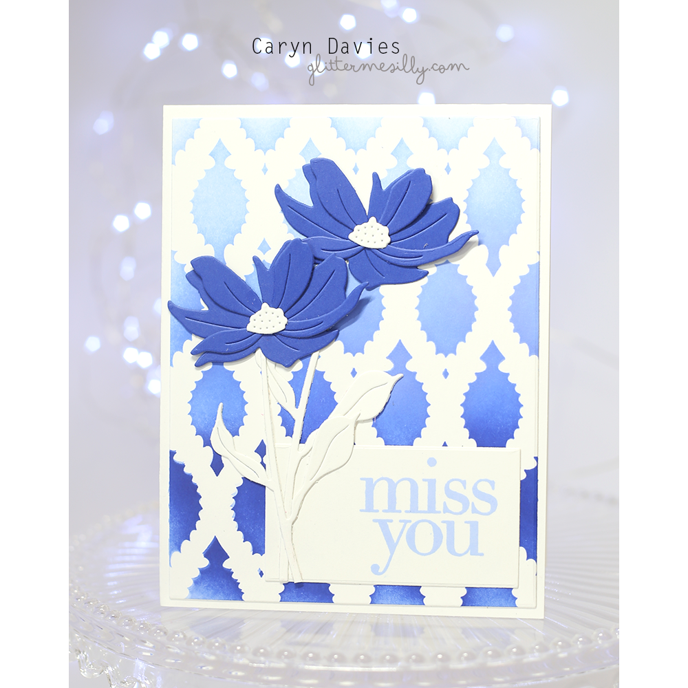 Simon Says Stamp Stencil Willowweave 1122stc Always There Caryn Davies Miss You Card