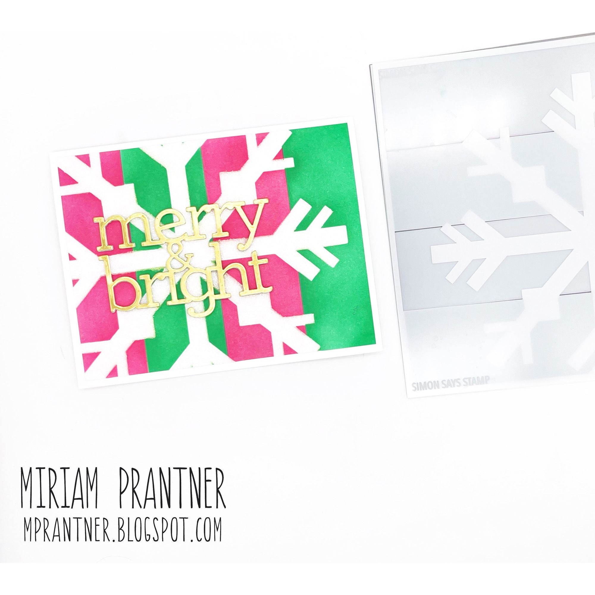 Simon Says Stamp Stencils Snowflake Stripes 1056mt Stamptember Christmas Card | color-code:ALT05 Miriam Prantner Horizontal