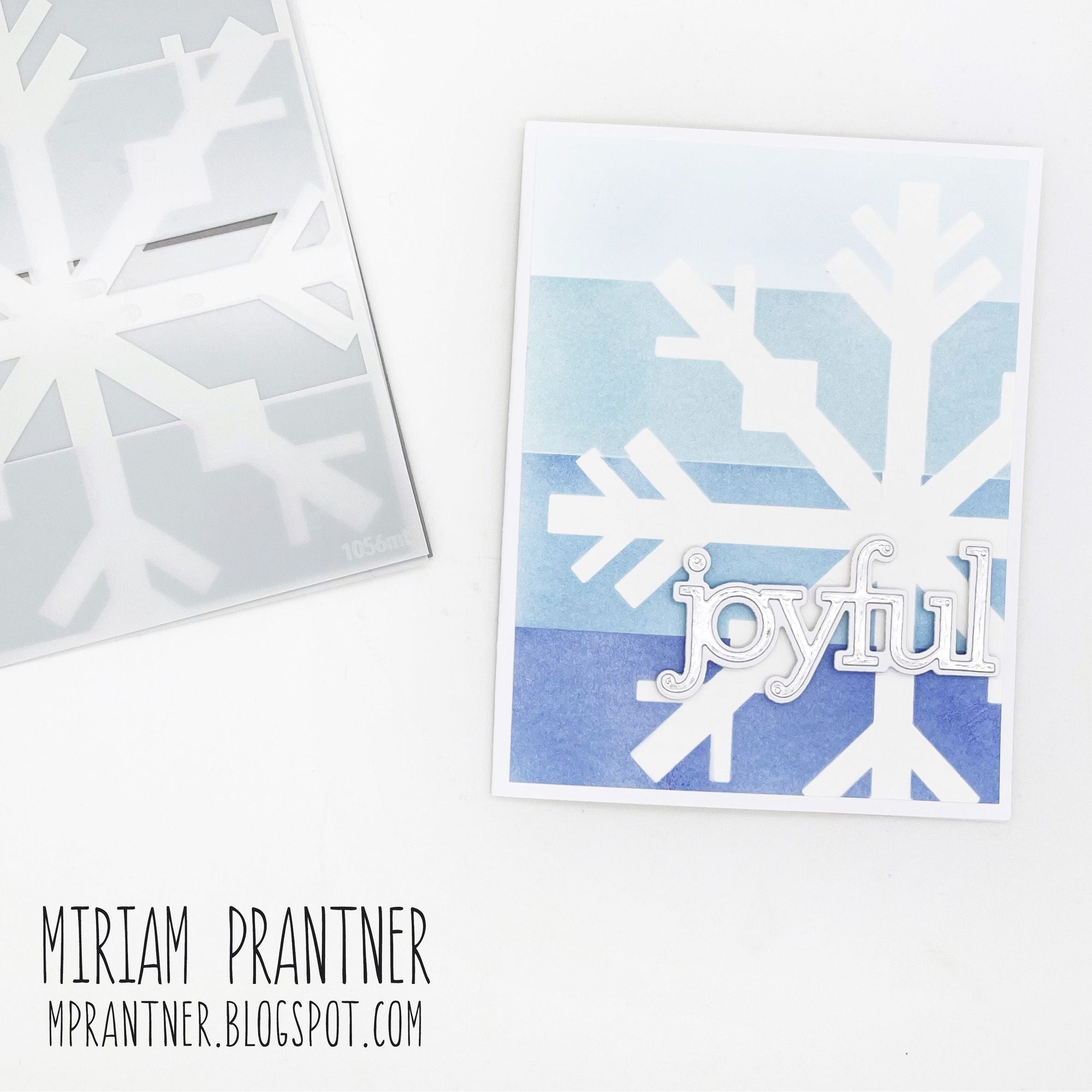 Simon Says Stamp Stencils Snowflake Stripes 1056mt Stamptember Christmas Card | color-code:ALT06 Miriam Prantner Blue Joyful