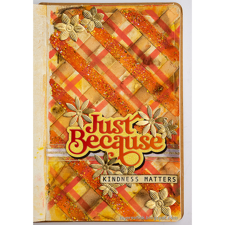 Simon Says Stamp Stencils Stripes and Plaid Builder 1048st Stamptember Art Journal Page | color-code:ALT05 Anna-Karin Evaldsson Kindness Cover
