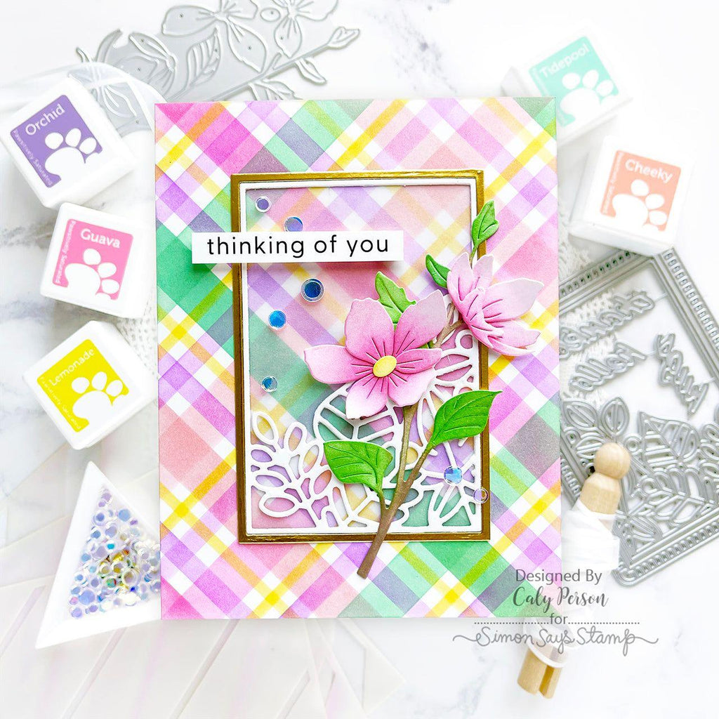 Simon Says Stamp Stencils Stripes and Plaid Builder 1048st Stamptember Thinking of You Card | color-code:ALT01 Caly Person Pastels