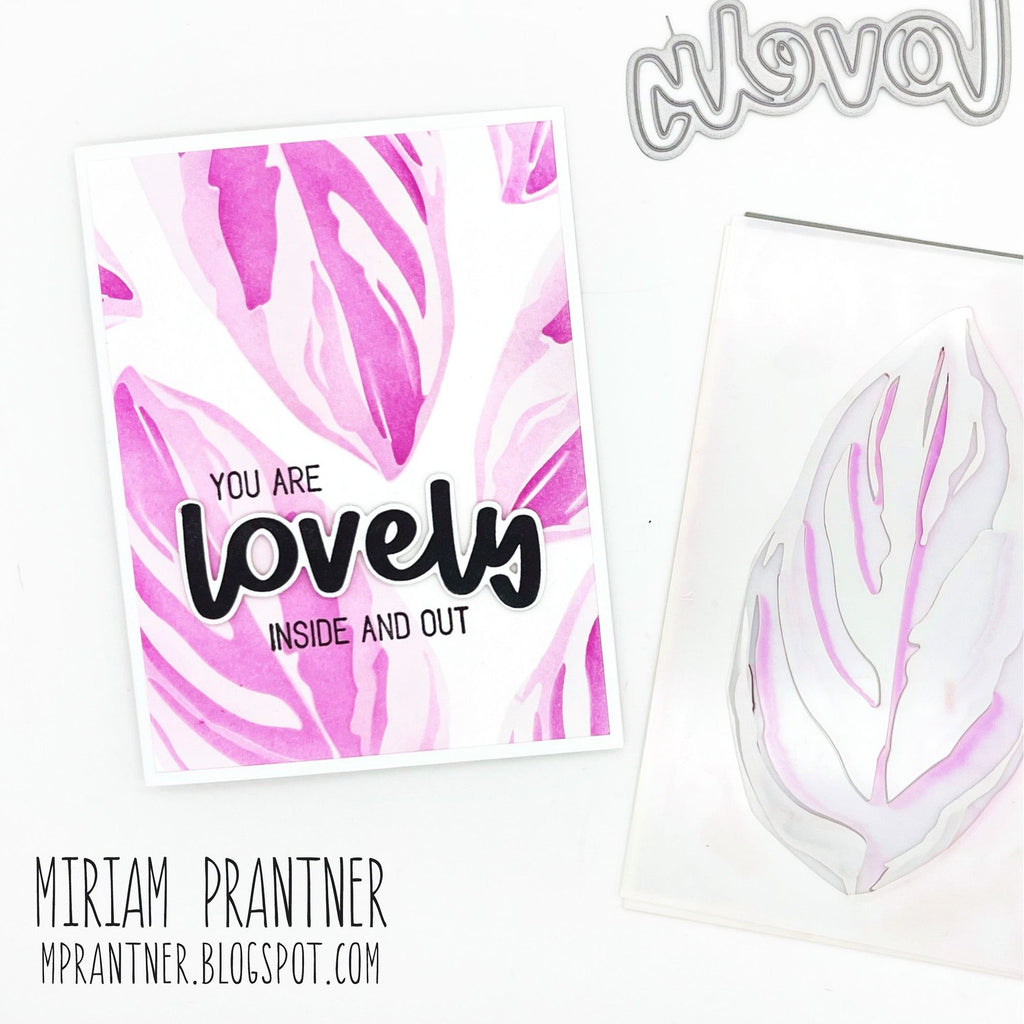 Simon Says Stamp Stencils Stromanthe 1052mt Stamptember Lovely Card | color-code:ALT02 Miriam Prantner