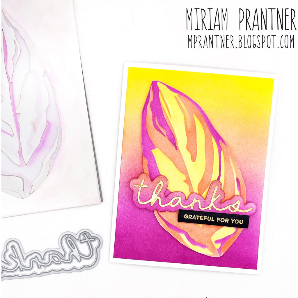 Simon Says Stamp Stencils Stromanthe 1052mt Stamptember Thanks Card Neon Miriam Prantner