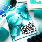 Simon Says Stamp Stencils and Dies Impressionistic Flower set1191if In My Heart Lush Thank You Card Alberto Gava | color-code:ALT05