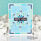 Simon Says Stamp Stencils and Dies Stained Glass Snowflake set1337sg Stamptember Rachel Alvarado Winter Card