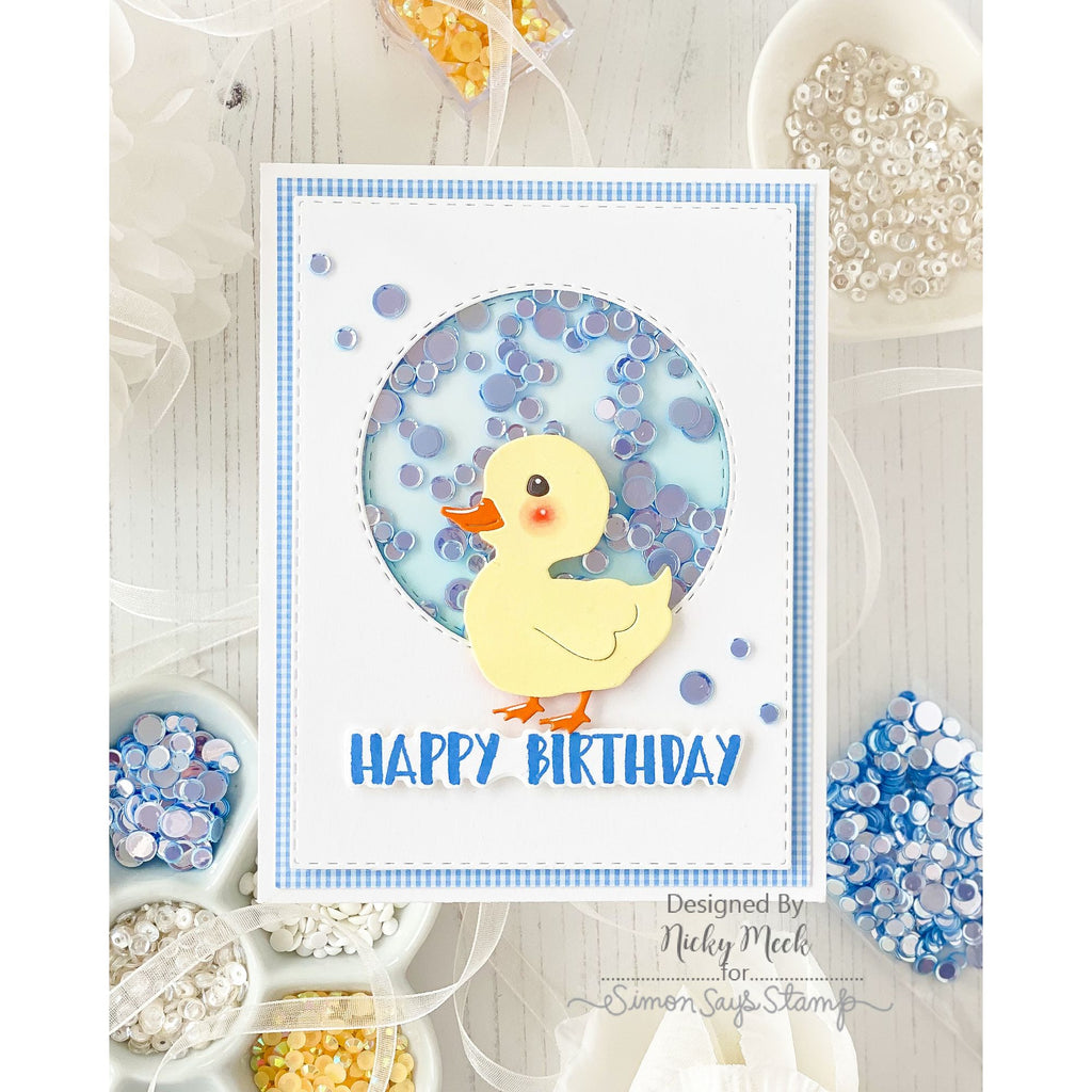 Simon Says Stamp Stitched Circles Wafer Dies 1529sd In My Heart Birthday Shaker Card