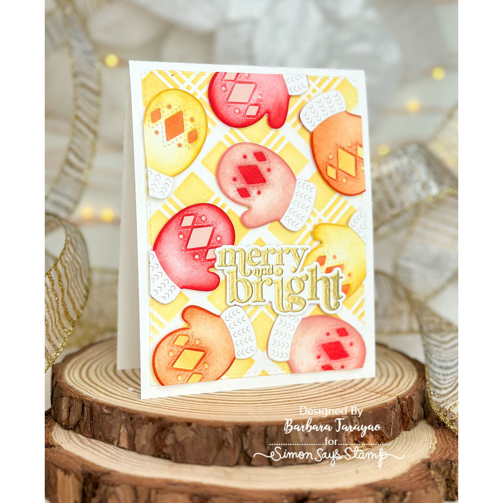 Simon Says Stamp Stitched Mittens Wafer Dies s1207 Sending Cheer Barbara Tarayao Cozy Christmas Card