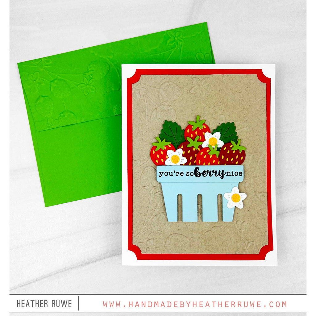 Simon Says Stamp Strawberry Pint Wafer Dies s1161 Always There Berry Nice Card Heather Ruwe | color-code:ALT05