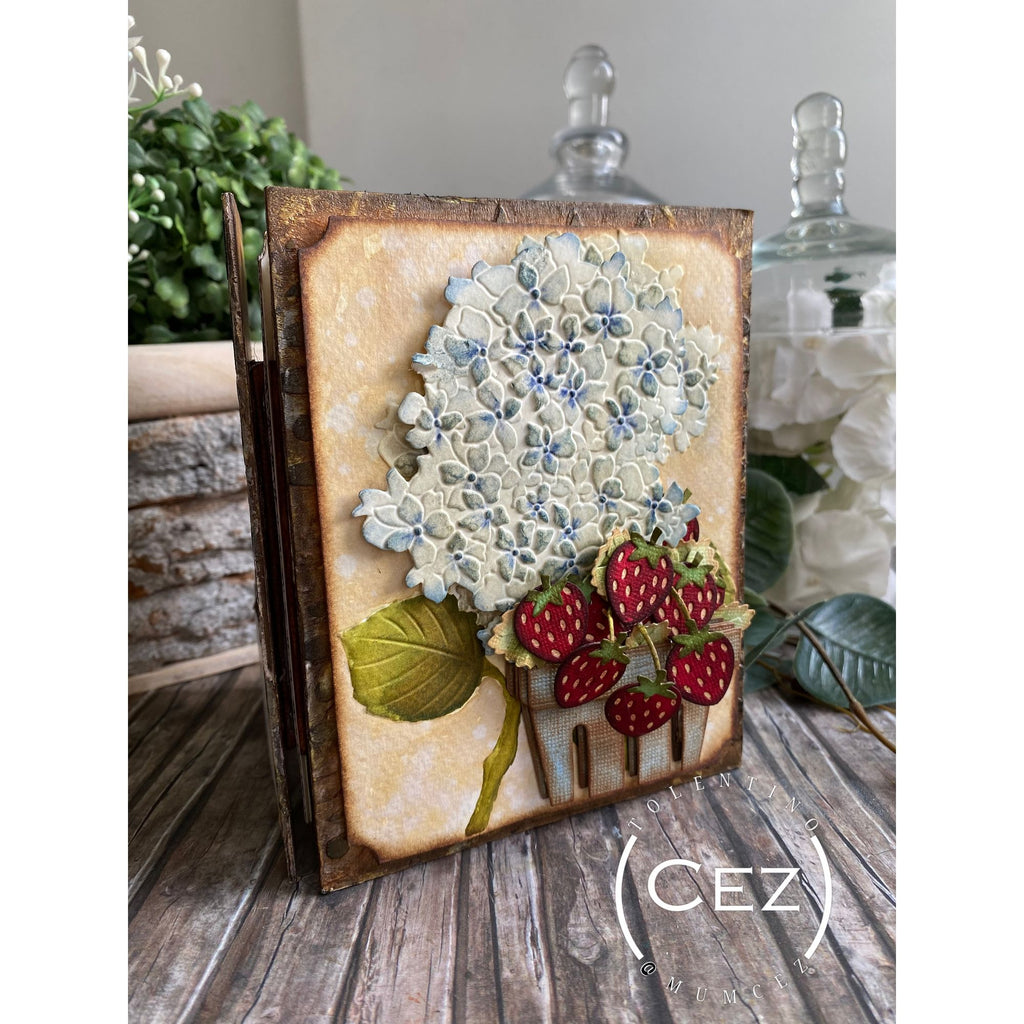 Simon Says Stamp Strawberry Pint Wafer Dies s1161 Always There Decorated Journal Cover Cez Tolentino