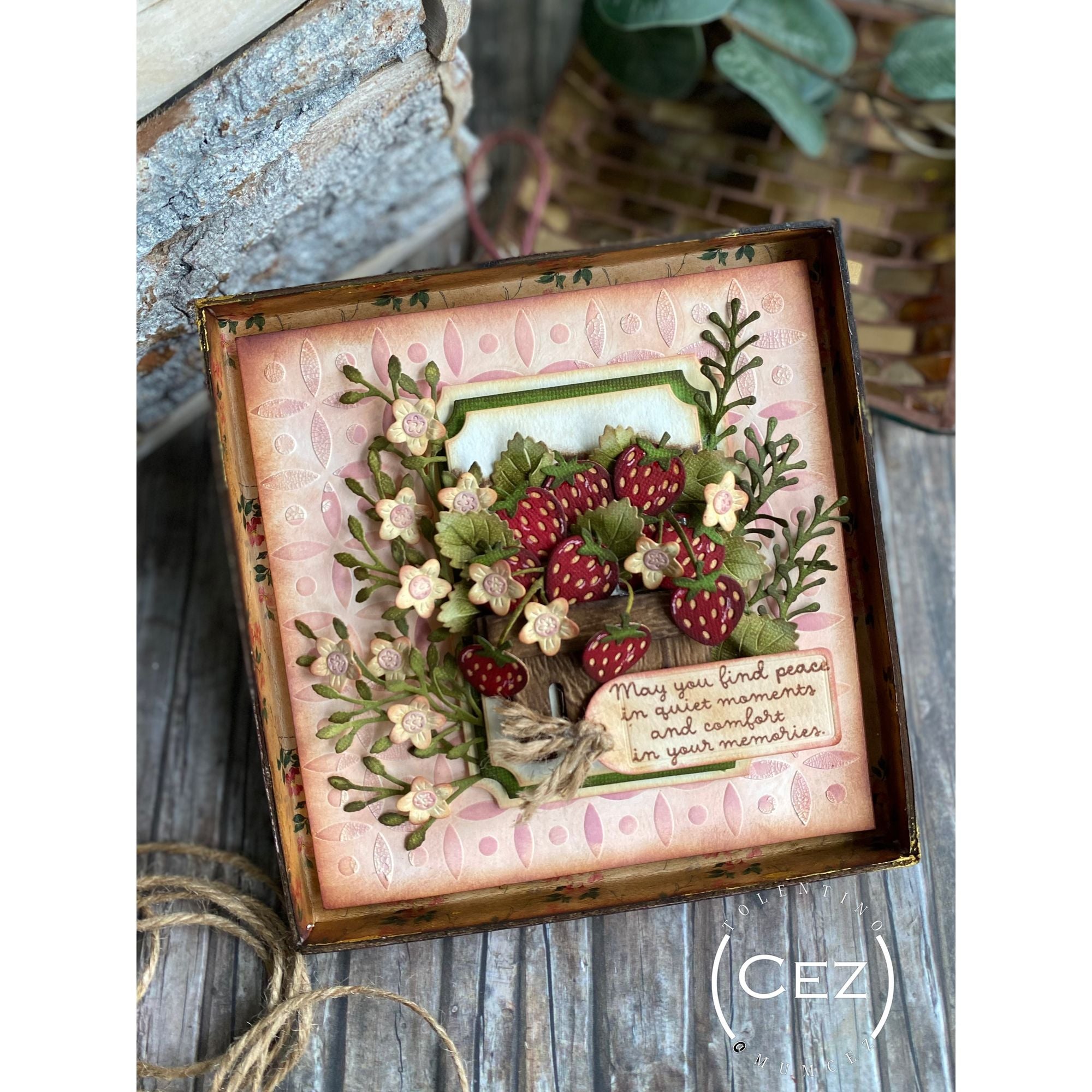 Simon Says Stamp Strawberry Pint Wafer Dies s1161 Always There Framed Art Cez Tolentino