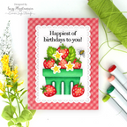 Simon Says Stamp Strawberry Pint Wafer Dies s1161 Always There Summer Birthday Card Suzy Plantamura | color-code:ALT01