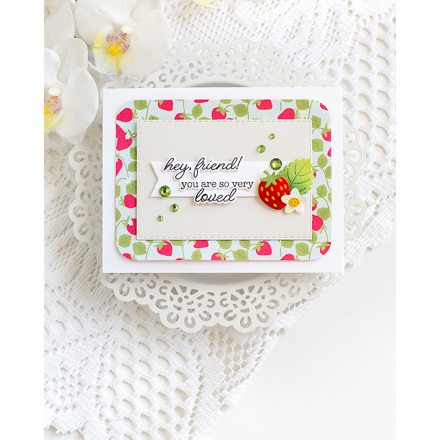 Simon Says Stamp Strawberry Pint Wafer Dies s1161 Always There You Are so Loved Card Heather Hoffman | color-code:ALT04