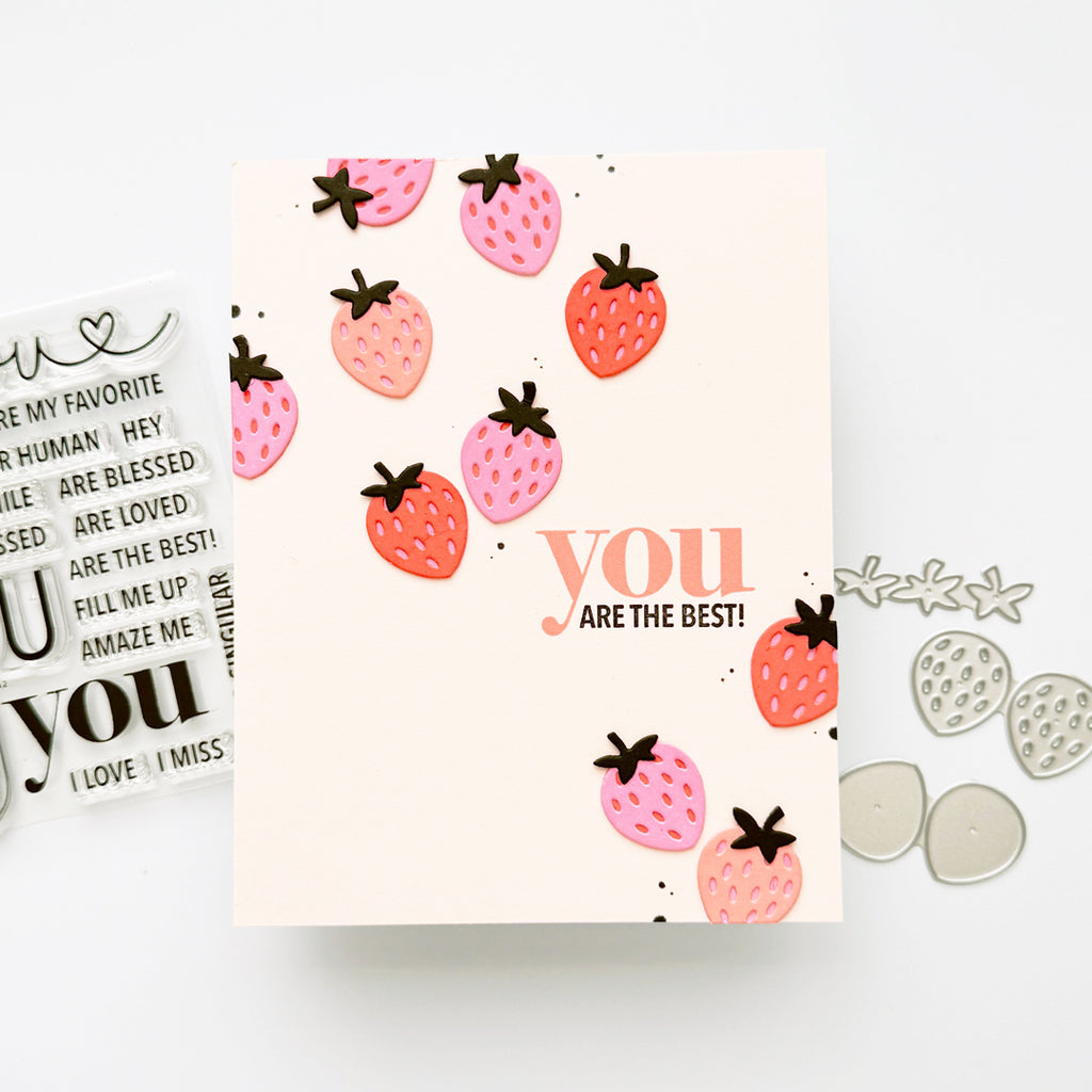 Simon Says Stamp Strawberry Pint Wafer Dies s1161 Always There You Are the Best Card Carly Tee Minner