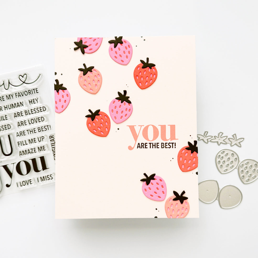 Simon Says Stamp Strawberry Pint Wafer Dies s1161 Always There You Are the Best Card Carly Tee Minner