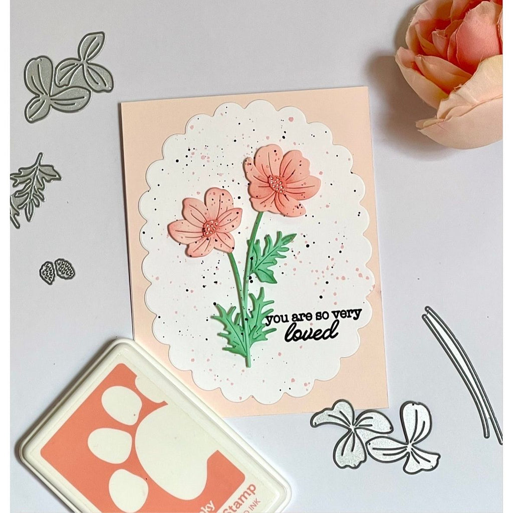 Simon Says Stamp Sunblush Flowers Wafer Dies s1139 Always There Very Loved Card with Flowers Barb Engler