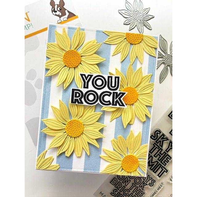 Simon Says Stamp Sunflower Blooms Wafer Dies s1144 Every Happiness Adriana Arminio Yellow Flowers You Rock Card