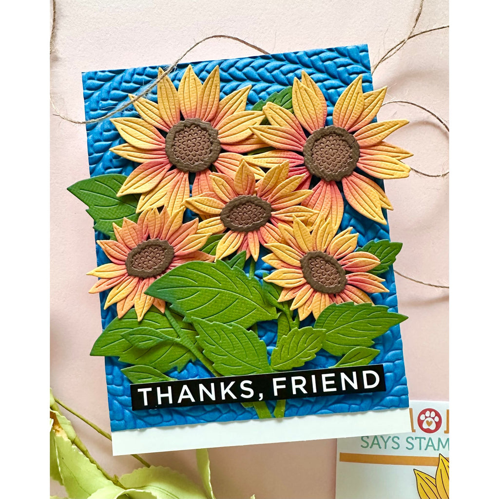 Simon Says Stamp Sunflower Blooms Wafer Dies s1144 Every Happiness Enza Gudor Sunflower Bouquet Friend Card