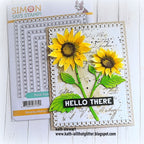 Simon Says Stamp Sunflower Blooms Wafer Dies s1144 Every Happiness Kath Stewart Vintage Floral Hello Card
