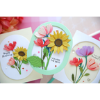 Simon Says Stamp Sunflower Blooms Wafer Dies s1144 Every Happiness Laura Bassen Three Clean and Simple Floral Cards