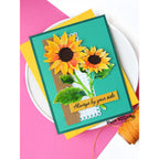 Simon Says Stamp Sunflower Blooms Wafer Dies s1144 Every Happiness Laura Williams Warm Summer Card