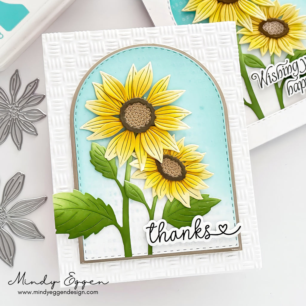 Simon Says Stamp Sunflower Blooms Wafer Dies s1144 Every Happiness Mindy Eggen Summer Thanks Card