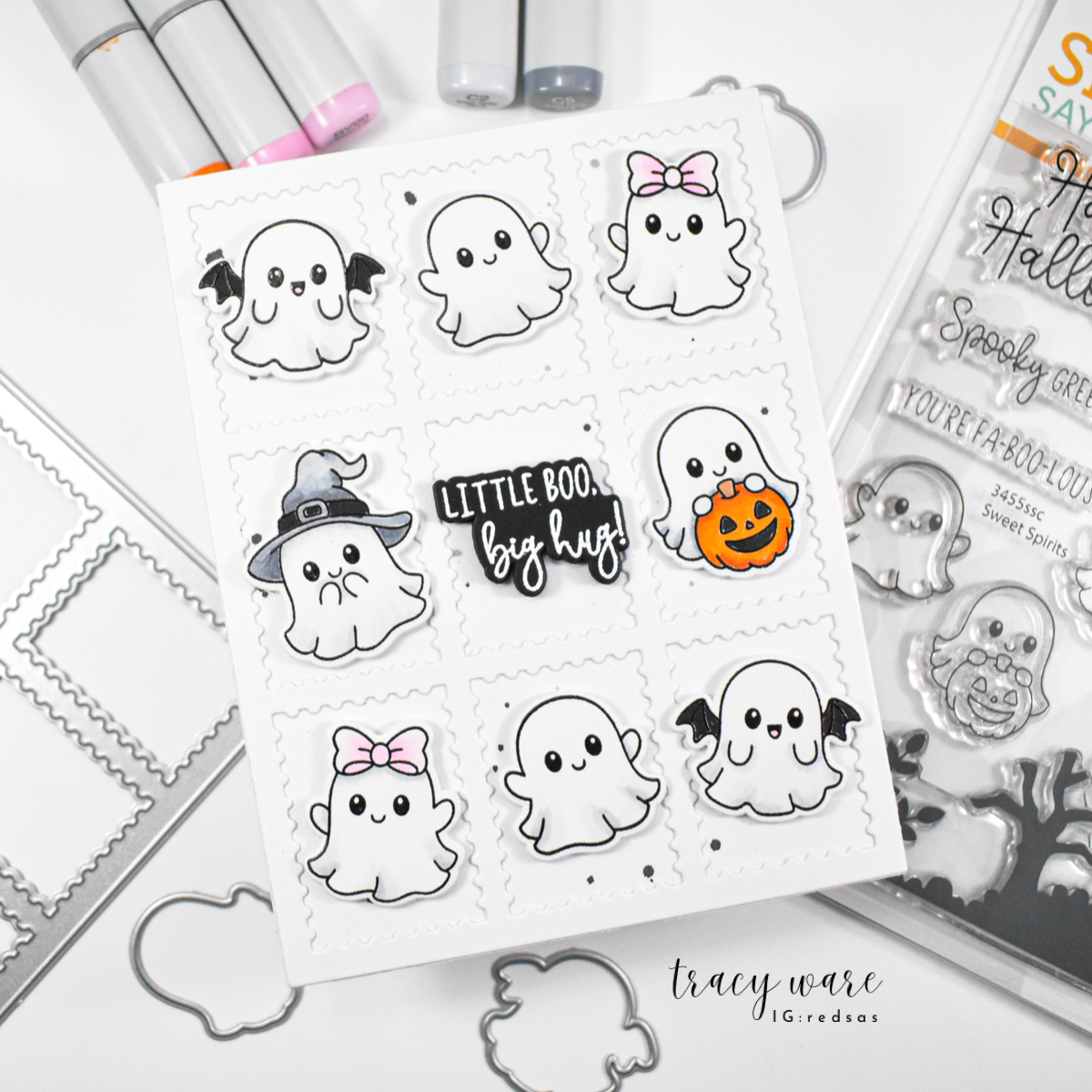 Simon Says Stamp Sweet Spirits Wafer Dies 1711sdc Ghost Halloween Card Tracy Ware