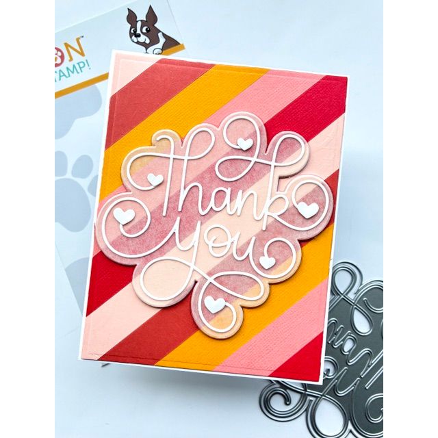 Simon Says Stamp Swirled Thank You Wafer Dies 1635sd Shine On Warm Striped Thanks Card Adriana Arminio