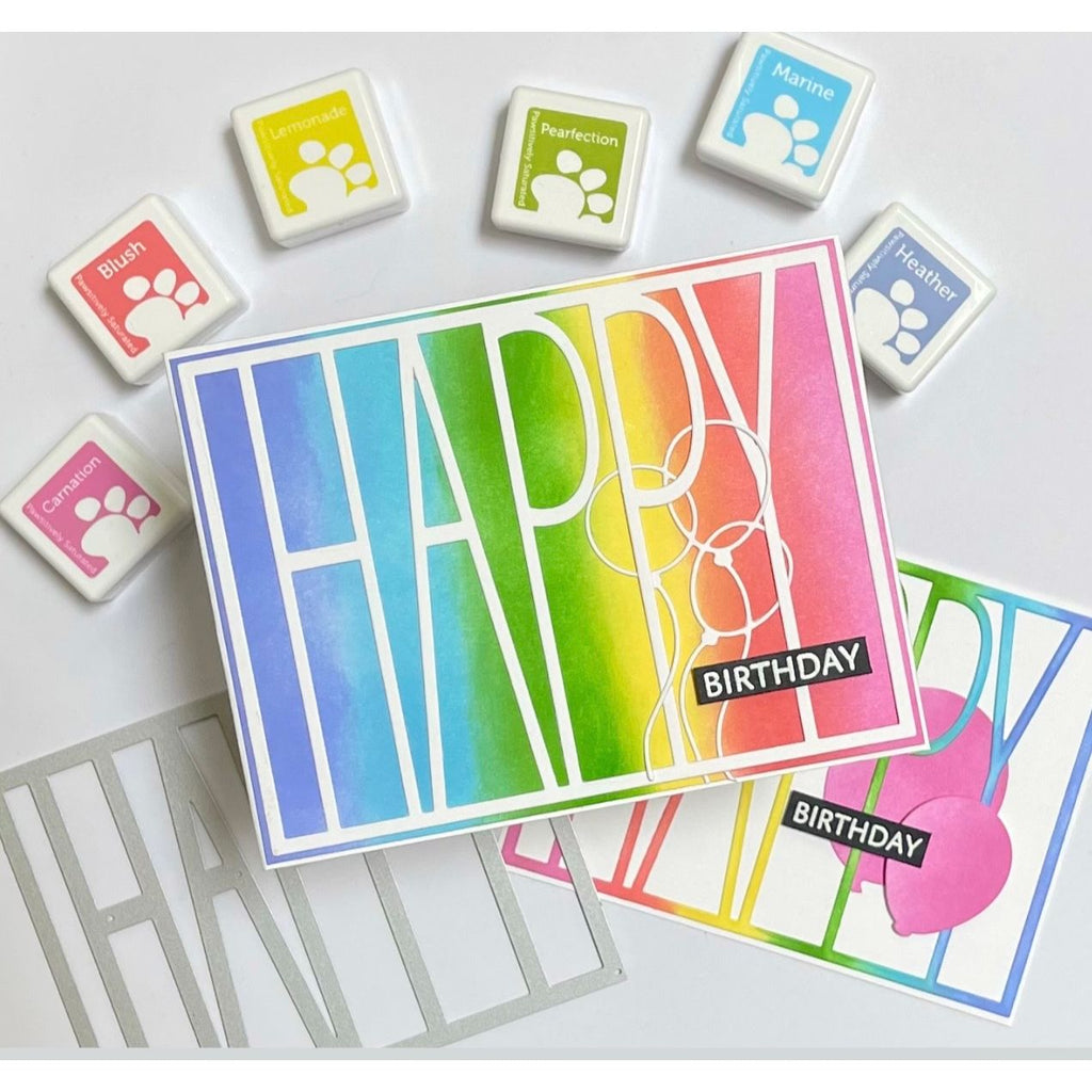 Simon Says Stamp Tall Happy Cover Wafer Die 1622md Shine On Happy Birthday Card Barb Engler